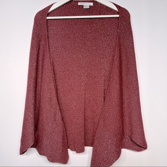 BCBGeneration cardigan poncho knit burgundy size os - Picture 1 of 5